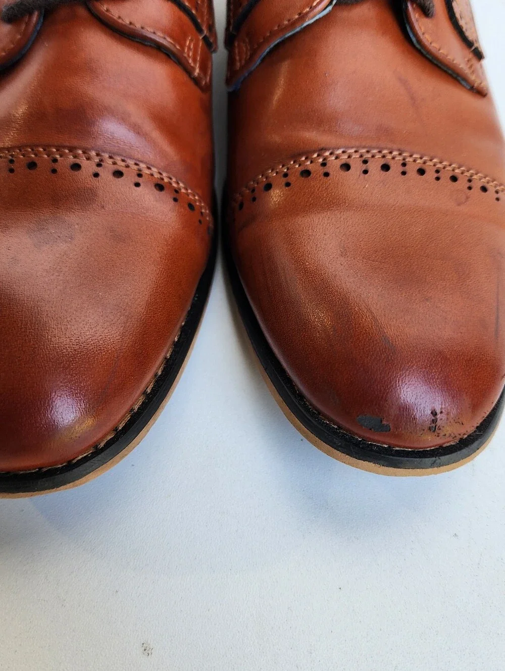 Bruno Marc Prince Boys Derby Style Dress Shoe Brown Baroque Faux leather Sz 5
